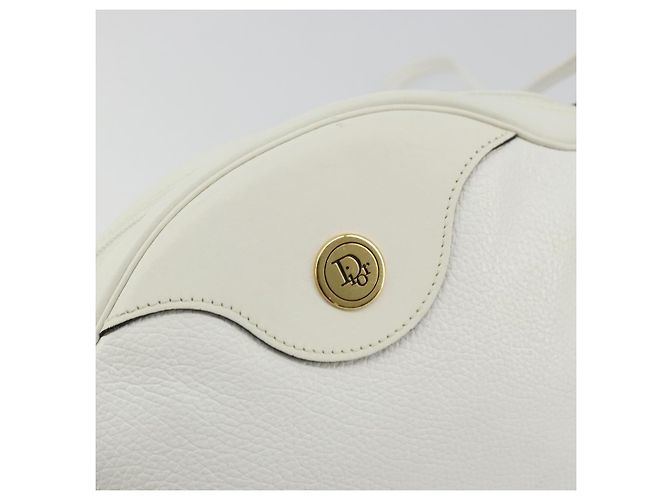 Borsa a Spalla Christian Dior in Pelle Bianca e Oro Auth 176650 Bianco D'oro - vista 17