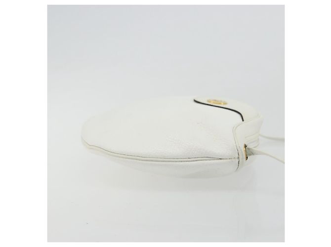Borsa a Spalla Christian Dior in Pelle Bianca e Oro Auth 176650 Bianco D'oro - vista 3