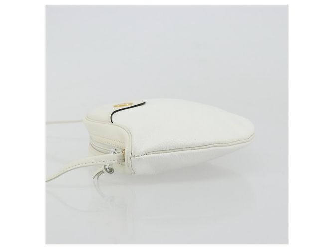 Borsa a Spalla Christian Dior in Pelle Bianca e Oro Auth 176650 Bianco D'oro - vista 4