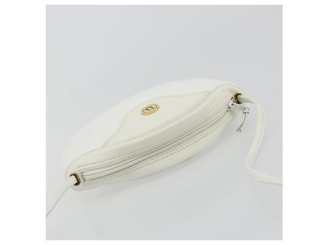 Borsa a Spalla Christian Dior in Pelle Bianca e Oro Auth 176650 Bianco D'oro - vista 6
