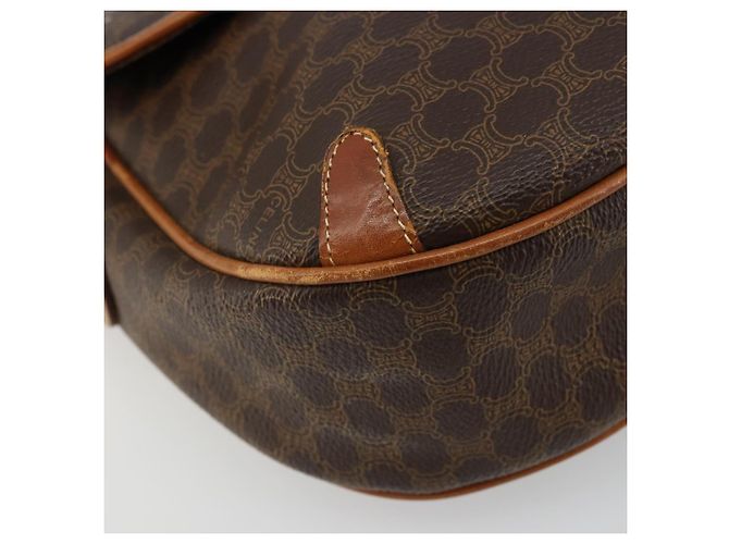 Edge Céline Borsa a Spalla in Tela Macadam CELINE in Pelle PVC Marrone Oro Auth BA12236 D'oro - vista 11