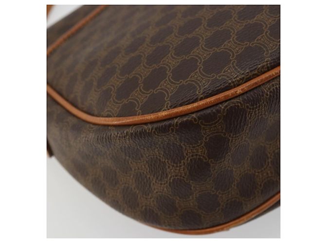 Edge Céline Borsa a Spalla in Tela Macadam CELINE in Pelle PVC Marrone Oro Auth BA12236 D'oro - vista 16