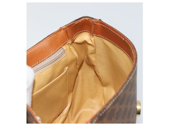 Edge Céline Borsa a Spalla in Tela Macadam CELINE in Pelle PVC Marrone Oro Auth BA12236 D'oro - vista 20