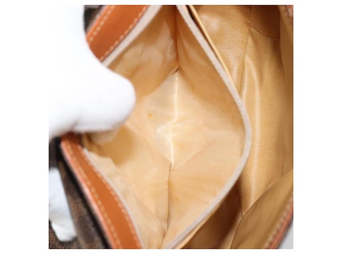 Edge Céline Borsa a Spalla in Tela Macadam CELINE in Pelle PVC Marrone Oro Auth BA12236 D'oro - vista 23