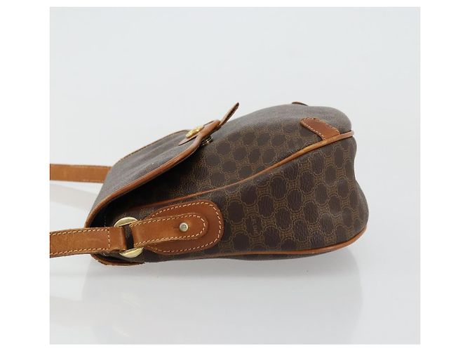 Edge Céline Borsa a Spalla in Tela Macadam CELINE in Pelle PVC Marrone Oro Auth BA12236 D'oro - vista 4