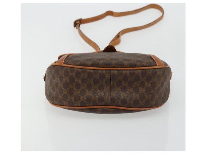 Edge Céline Borsa a Spalla in Tela Macadam CELINE in Pelle PVC Marrone Oro Auth BA12236 D'oro - vista 5