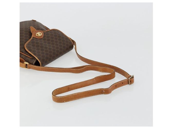 Edge Céline Borsa a Spalla in Tela Macadam CELINE in Pelle PVC Marrone Oro Auth BA12236 D'oro - vista 7