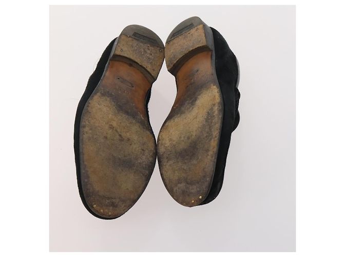 Chaussures GUCCI en cuir 4 pièces Noir Marron Auth 174779 - vue 13