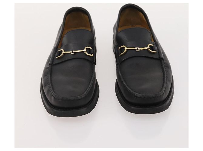 Chaussures GUCCI en cuir 4 pièces Noir Marron Auth 174779 - vue 14