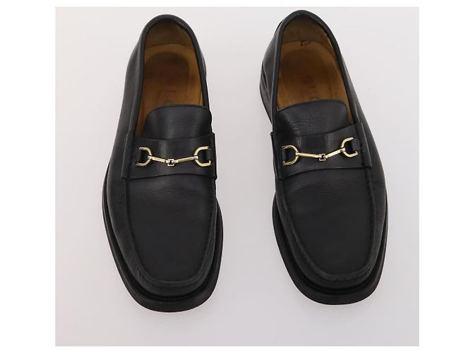 Chaussures GUCCI en cuir 4 pièces Noir Marron Auth 174779 - vue 16