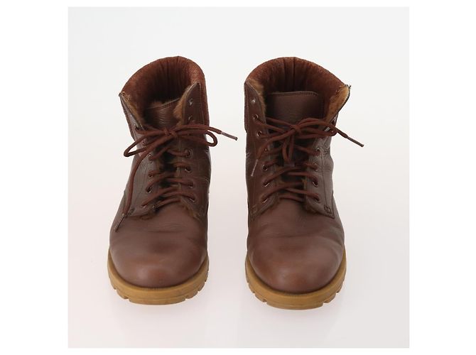 Chaussures GUCCI en cuir 4 pièces Noir Marron Auth 174779 - vue 2