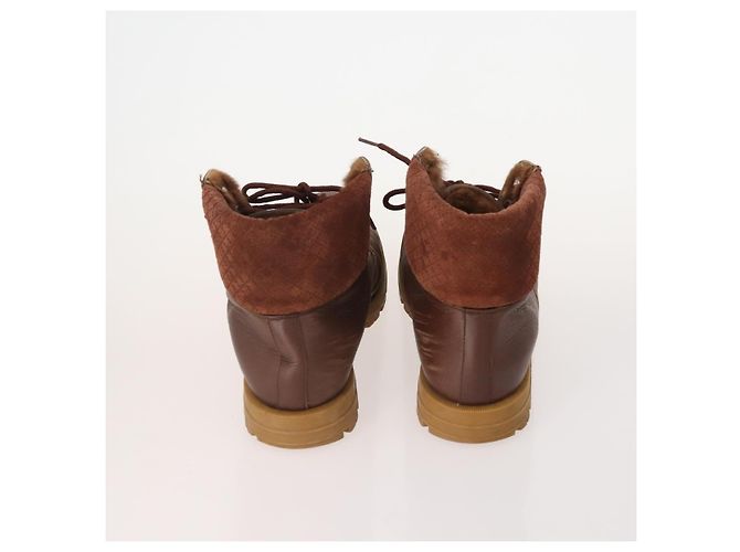 Chaussures GUCCI en cuir 4 pièces Noir Marron Auth 174779 - vue 3