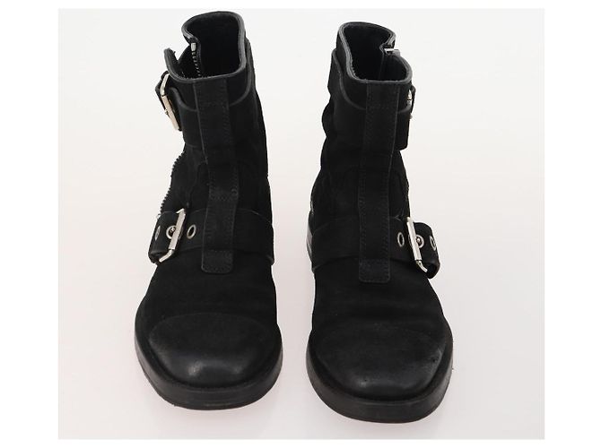 Chaussures GUCCI en cuir 4 pièces Noir Marron Auth 174779 - vue 6