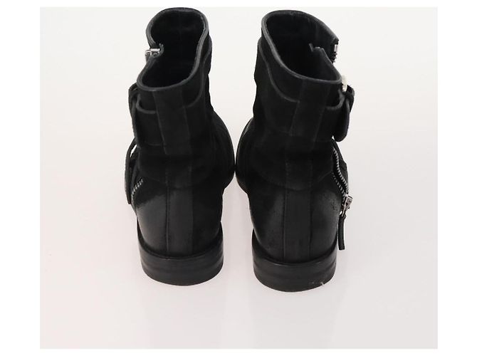 Chaussures GUCCI en cuir 4 pièces Noir Marron Auth 174779 - vue 7