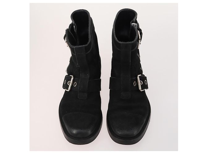 Chaussures GUCCI en cuir 4 pièces Noir Marron Auth 174779 - vue 8