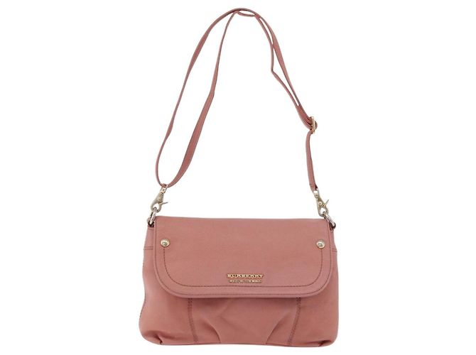 Borsa a spalla in pelle Burberry Blue Label rosa oro Auth 175055A - vista 13
