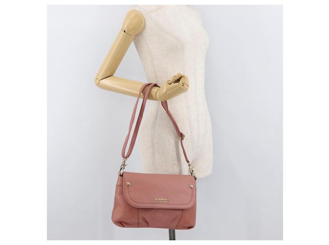 Borsa a spalla in pelle Burberry Blue Label rosa oro Auth 175055A - vista 22