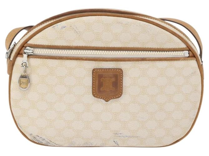 Céline CELINE Macadam Canvas Schultertasche PVC Weiß Auth 176818 - Ansicht 13