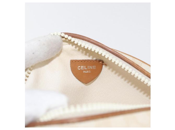 Céline CELINE Macadam Canvas Schultertasche PVC Weiß Auth 176818 - Ansicht 18