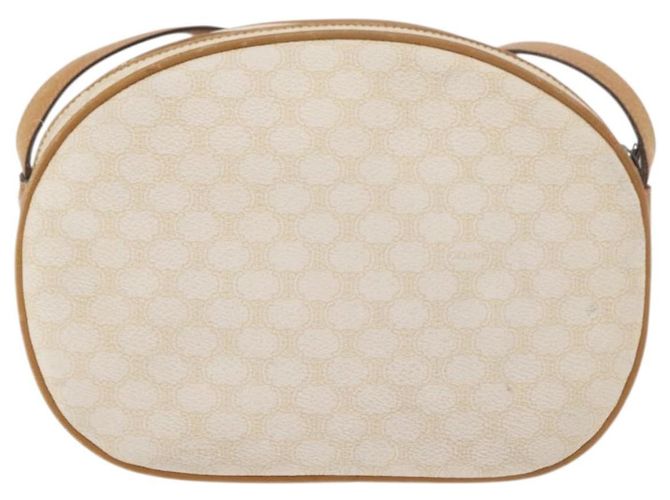Céline CELINE Macadam Canvas Schultertasche PVC Weiß Auth 176818 - Ansicht 2
