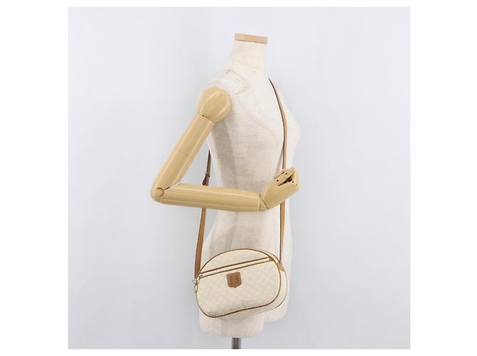 Céline CELINE Macadam Canvas Schultertasche PVC Weiß Auth 176818 - Ansicht 22