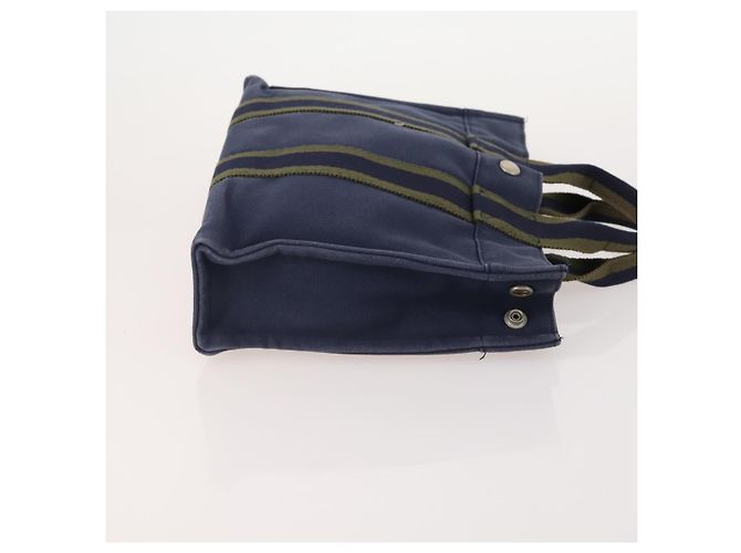 Hermès HERMES Borsa Fourre Tout PM in tela 3 pezzi Blu Marino Nero Auth 175803 Blu navy - vista 11