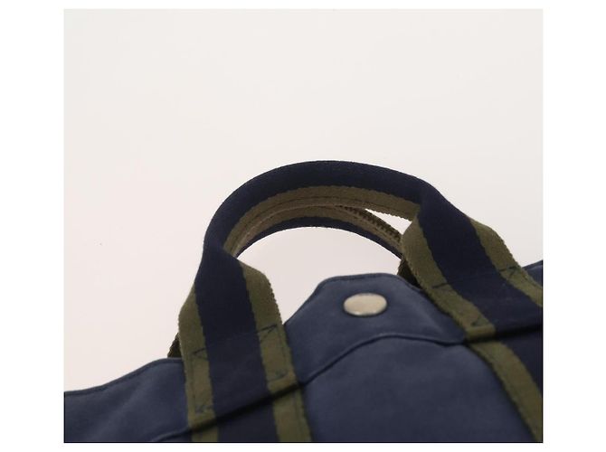 Hermès HERMES Borsa Fourre Tout PM in tela 3 pezzi Blu Marino Nero Auth 175803 Blu navy - vista 13