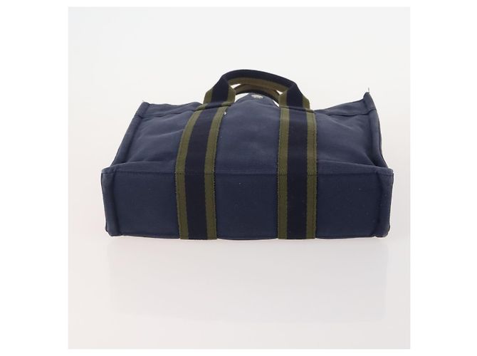 Hermès HERMES Borsa Fourre Tout PM in tela 3 pezzi Blu Marino Nero Auth 175803 Blu navy - vista 14