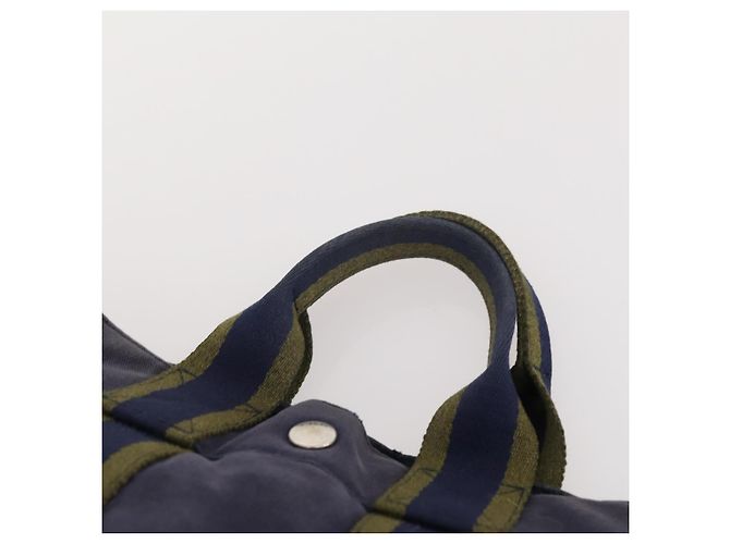 Hermès HERMES Borsa Fourre Tout PM in tela 3 pezzi Blu Marino Nero Auth 175803 Blu navy - vista 20