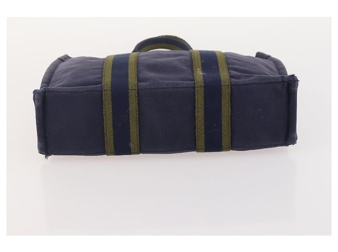 Hermès HERMES Borsa Fourre Tout PM in tela 3 pezzi Blu Marino Nero Auth 175803 Blu navy - vista 21