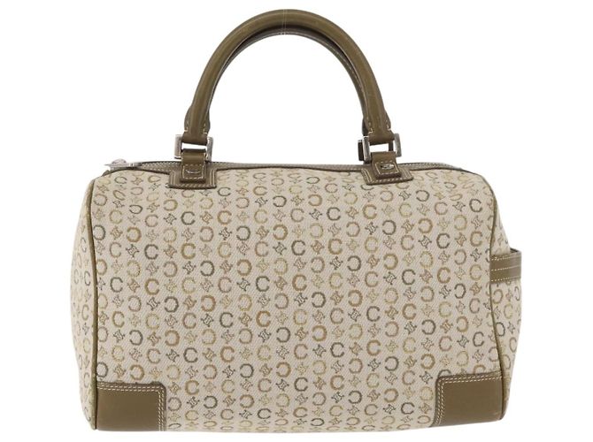 Céline Borsa Boston Mini in tela Macadam Celine Khaki Argento Auth ep14462 Cachi - vista 13