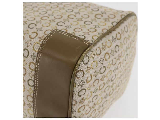 Céline Borsa Boston Mini in tela Macadam Celine Khaki Argento Auth ep14462 Cachi - vista 14