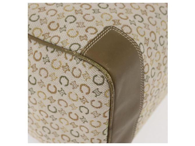 Céline Borsa Boston Mini in tela Macadam Celine Khaki Argento Auth ep14462 Cachi - vista 15