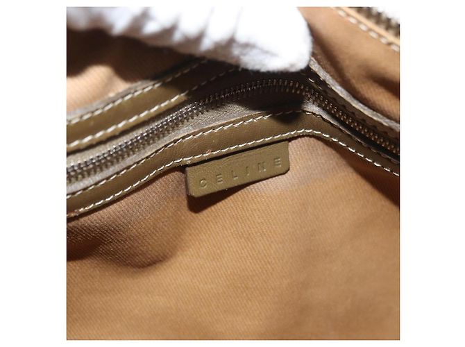 Céline Borsa Boston Mini in tela Macadam Celine Khaki Argento Auth ep14462 Cachi - vista 17