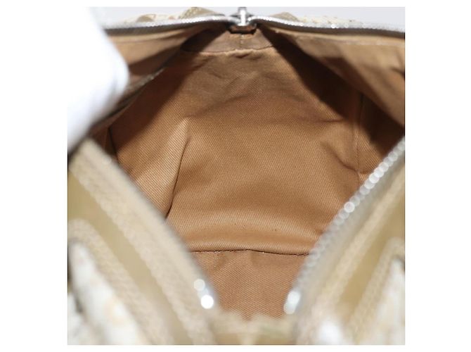 Céline Borsa Boston Mini in tela Macadam Celine Khaki Argento Auth ep14462 Cachi - vista 18
