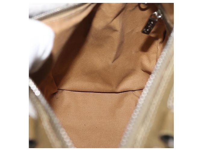 Céline Borsa Boston Mini in tela Macadam Celine Khaki Argento Auth ep14462 Cachi - vista 19