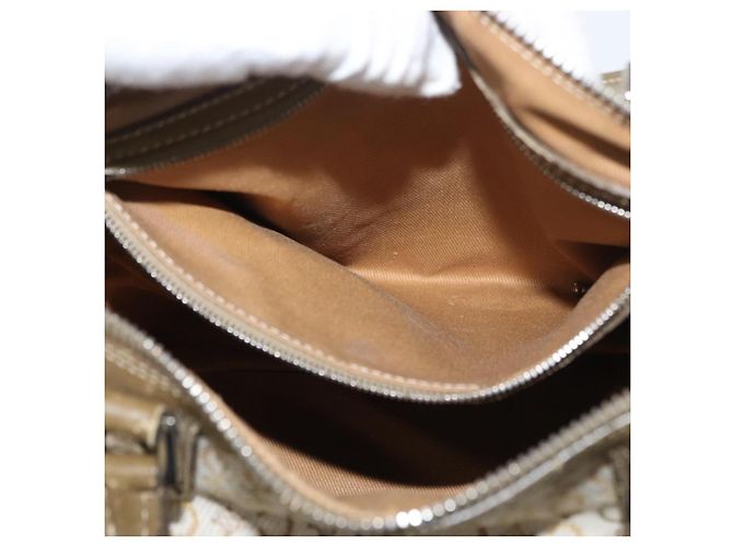 Céline Borsa Boston Mini in tela Macadam Celine Khaki Argento Auth ep14462 Cachi - vista 21