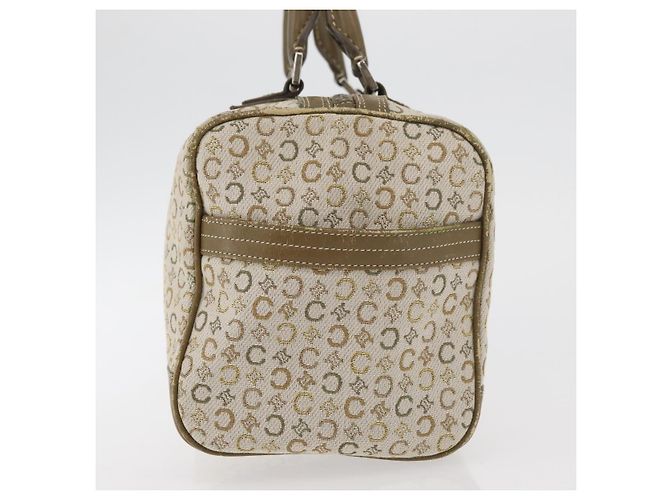 Céline Borsa Boston Mini in tela Macadam Celine Khaki Argento Auth ep14462 Cachi - vista 3