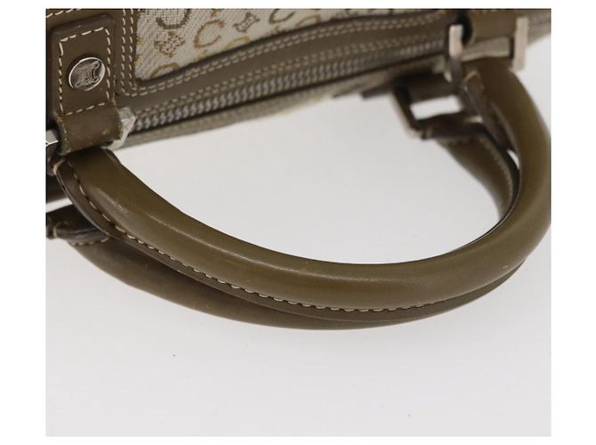 Céline Borsa Boston Mini in tela Macadam Celine Khaki Argento Auth ep14462 Cachi - vista 7