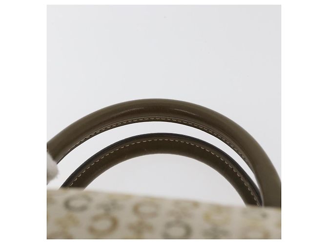 Céline Borsa Boston Mini in tela Macadam Celine Khaki Argento Auth ep14462 Cachi - vista 8