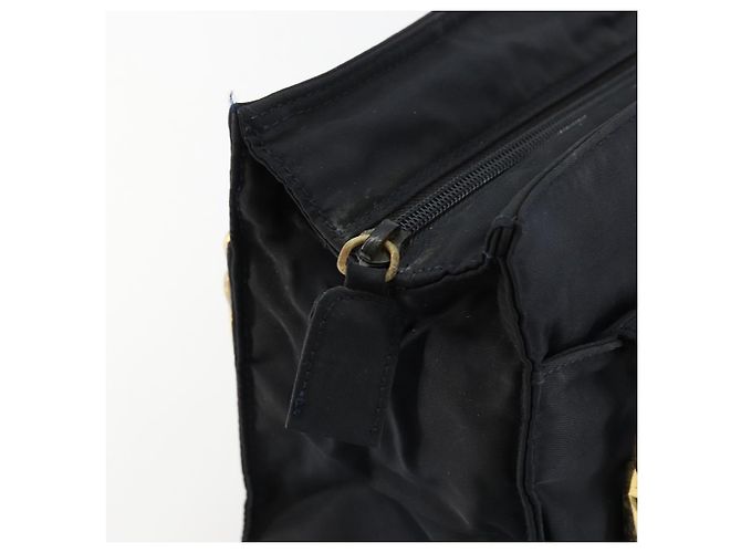 PRADA Borsa a mano con catena in nylon blu navy oro Auth bs34692 D'oro - vista 10