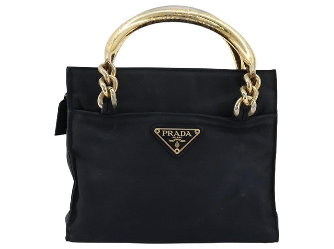 PRADA Borsa a mano con catena in nylon blu navy oro Auth bs34692 D'oro - vista 13