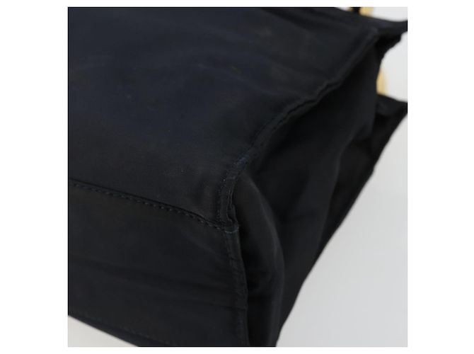 PRADA Borsa a mano con catena in nylon blu navy oro Auth bs34692 D'oro - vista 14
