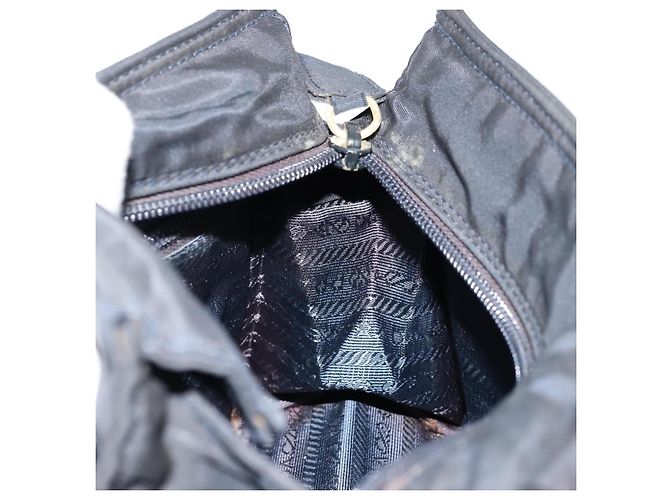 PRADA Borsa a mano con catena in nylon blu navy oro Auth bs34692 D'oro - vista 19
