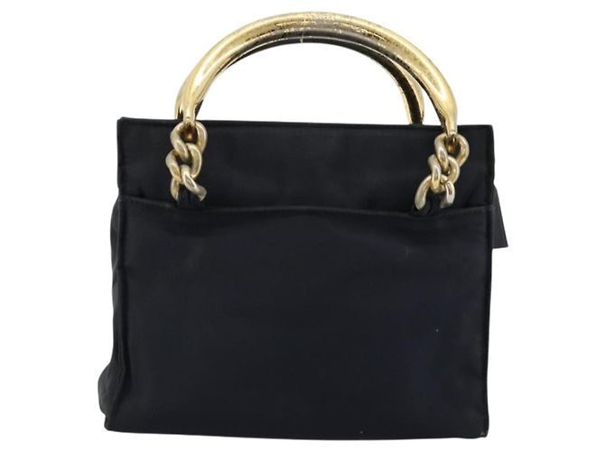 PRADA Borsa a mano con catena in nylon blu navy oro Auth bs34692 D'oro - vista 2