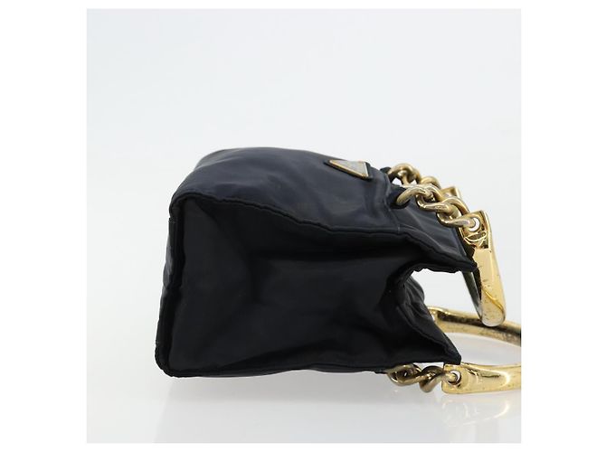 PRADA Borsa a mano con catena in nylon blu navy oro Auth bs34692 D'oro - vista 3
