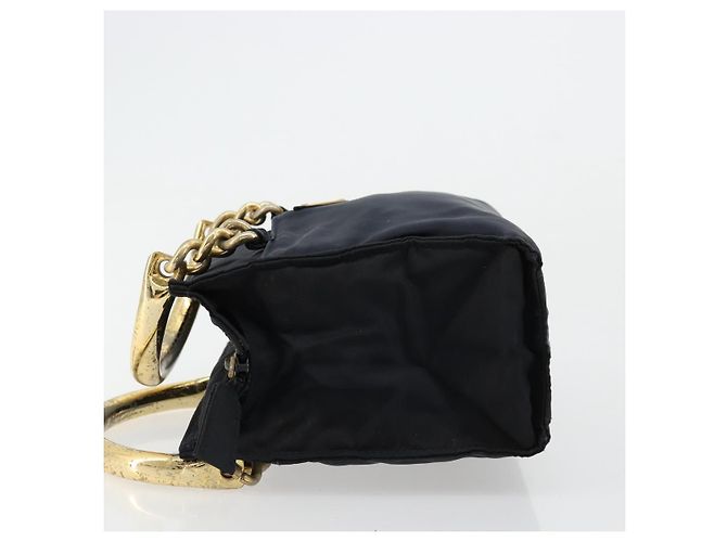 PRADA Borsa a mano con catena in nylon blu navy oro Auth bs34692 D'oro - vista 4
