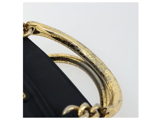PRADA Borsa a mano con catena in nylon blu navy oro Auth bs34692 D'oro - vista 8