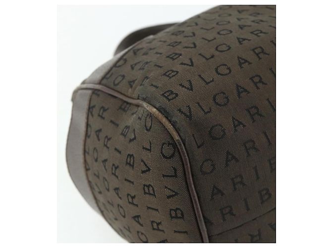 Bulgari BVLGARI Logo Mania Handtasche aus braunem Canvas mit Silber authentisch bs34748 - Ansicht 14