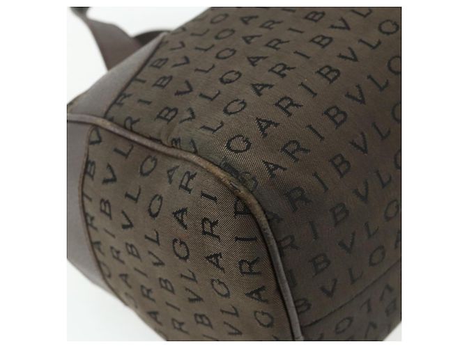 Bulgari BVLGARI Logo Mania Handtasche aus braunem Canvas mit Silber authentisch bs34748 - Ansicht 16